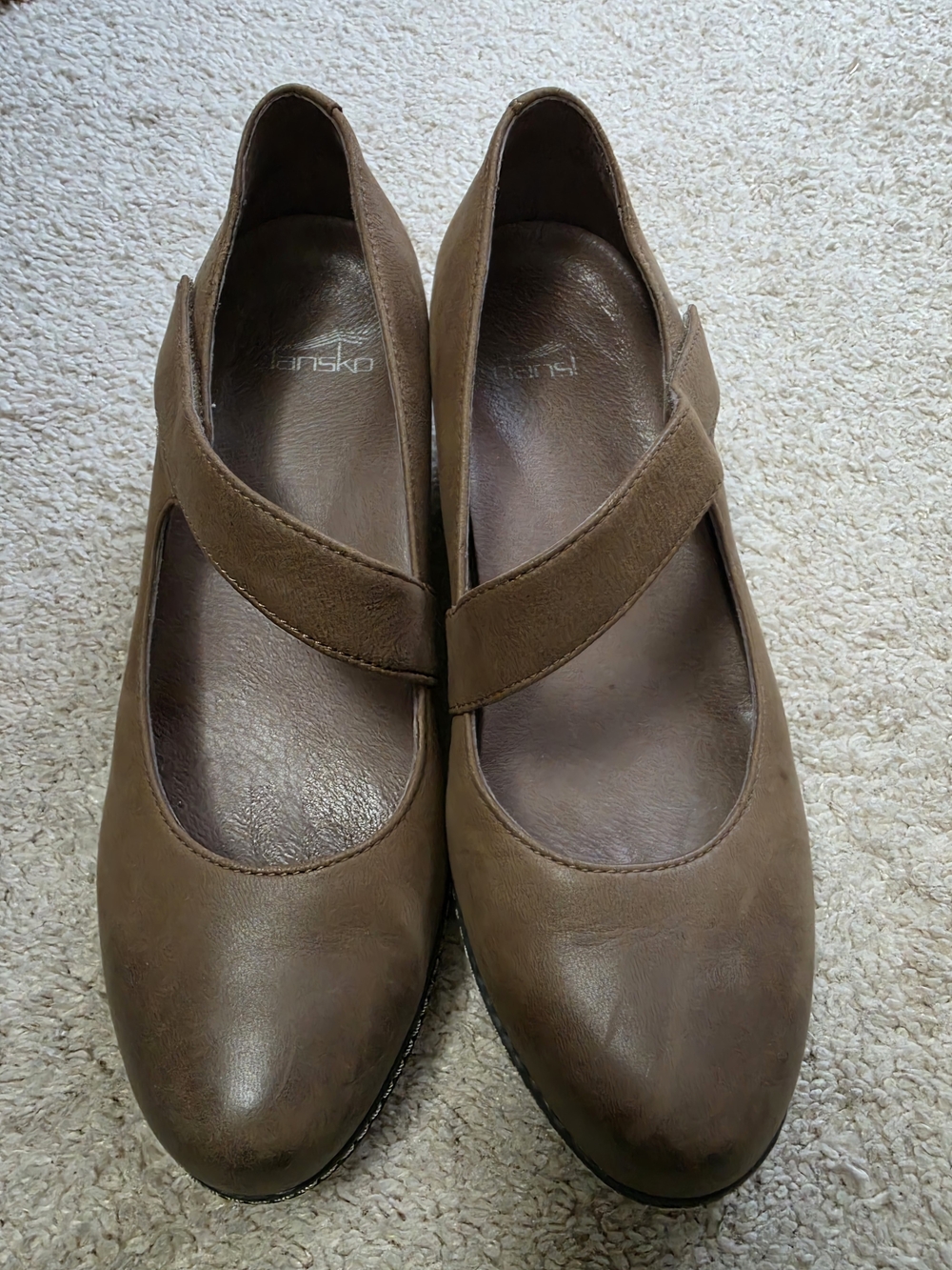 Dansko Women's Brown Leather Lanie Mary Jane Wedge Size 39